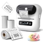 Phomemo Label Maker - M220 Thermal Label Printer, Bluetooth Barcode Printer for Address, Mailing, Clothing, Small Business, 3 Inch Label Maker Machine Compatible with Phone & PC, with 3 Roll Labels