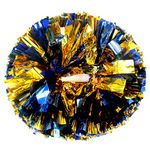 Lovecheer 2PCS Pom Poms Cheerleading Blue and Gold Metallic Cheer Pom Poms with Baton Handle for Sports Team Spirit Party Cheering