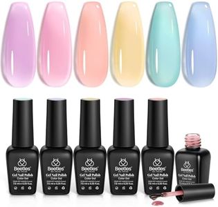 beetles Gel Polish Gel Polish Nail Set 6 Colors Pink Blue Purple Jelly Gel Nail Polish Candy Sweet Colors Collection Nail Art Design Transparent Soak Off Uv Diy Manicure Kit for Women Girls Spring