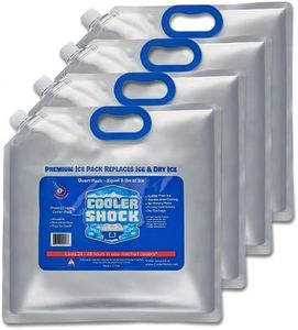 Cooler Shock Reusable Ice Packs for Cooler - Long-Lasting Freezer Packs with Built-in Handle - All-Purpose Medium Size, Pack of 4