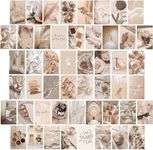 Beige Wall Collage Kit Aesthetic Pictures, Room Decor Aesthetic, Room Decor for Teen Girls, Photo Collage Kit for Wall Aesthetic, Room Decor for Bedroom Aesthetic, Trendy Teen, 50PCS 4X6 INCH (Beige)