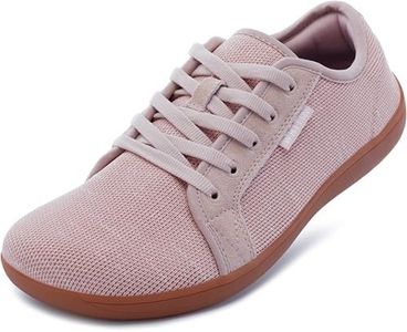 WHITIN Women's Wide Barefoot Shoes Minimalist Zero Drop Fashion Sneakers Wide Toe Box Size 8 Walking Athletic Road Running Bowling Flat Gym Pink Multi 39