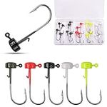 20pcs Jig Head Hooks Kit Mushroom Head Ned Rig Jig Hook Kit Jig Head Bass Crappie Fishing Hooks Jigs for Soft Bait Lures,Colorful Fishing Tackle Kit (3g-20pcs)