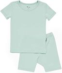 KYTE BABY, Short Sleeve Toddler Pajama Set, 97% Rayon made from Bamboo, 3% Spandex (10, Sage)