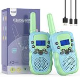 Bakoherp Walkie Talkies Rechargeable for 3-12 Years Boys Girls, 8 Channels 2 Way Radio Toy with LCD Backlit And LED Flashlight, 3KM Long Range Walky Talky for Outdoor Adventures, Camping, Hiking