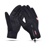 Lyna Cycling Skiing Ice Skating Gloves, Adjustable Waterproof Touch Screen Bike Gloves in Winter Outdoor for Men or Women (XL)