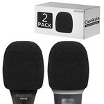 Geekria for Creators Foam Windscreen for 1.6'' Diameter Microphones, Antipop Foam Cover, Mic Wind Cover, Sponge Foam Filter Compatible with Bietrun WXM09, WXM21, Behringer XM8500 (Black / 2 Pack)