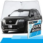 CLIM ART Windshield Sun Shade for Nissan Pathfinder 2022-2024- Camping Accessories - Custom-Fit Foldable Car Sunshade - Vehicle Sun Protector - Front Auto Windshield Cover, Сar Window Shades - WS5015