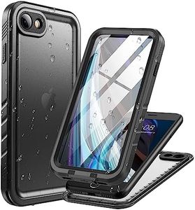 Cozycase Waterproof Case for iPhone SE 3rd 2022/iPhone SE 2nd 2020/iPhone 7/8 - Shockproof Full Body Rugged Sealed Case with Built-in Screen Protector Waterproof Case for iPhone SE3/SE2/7/8 (Black)