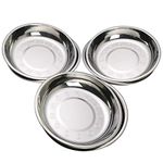 Waikhomes Set of 6 Stainless Steel Dinner Serving Plates, Small Round Salad Plate