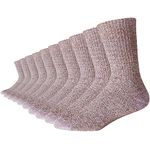 Cotton Cushion Crew Socks,Men All Season Work Boot Socks, Thick Athletic Moisture Sweat Wicking(US 10-13,Camel)