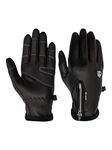 FabSeasons Winter PU Leather Gloves For Men & Women, with fleece lining, Touch screen enabled, Smooth Driving/Riding Experience