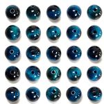 NCB 100PCS 8mm Natural Aquamarine Tiger's Eye Beads Gemstone Round Loose Stone Beads Spacer Beads for Jewelry Making with Crystal Stretch Cord (Aquamarine Tiger's Eye, 8mm 100Beads)