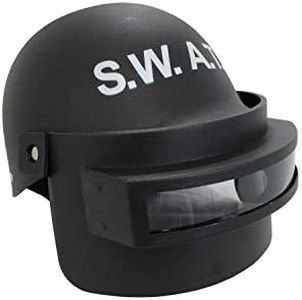 Nicky Bigs Novelties Adult S.W.A.T. Team Costume Helmet with Folding Face Mask. Black, One Size