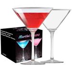 PARACITY Martini Glasses Set of 2, Crystal Coupe Glasses, Hand Blown Premium Crystal Martini Glasses, Perfect for Cocktails, Martinis, Margaritas, Parties, Catering Boxes and Gifts(8 OZ/240ML)