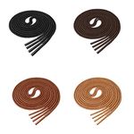 Lify Waxed Cotton Extra Thin Dress Round Shoelaces for formal shoes/leather shoe, available in 60CM (23.62'')- Black, Teak, Tan & Coffee Color - 4 Pair PacK