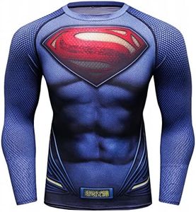 Red Plume Men's Film Super-Hero Series Compression Sports Shirt Skin Running Long Sleeve Tee