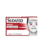 Sudafed Sinus Max Strength Capsules, Relieves Sinus Pressure and Pain, Relieves symptoms of Blocked Nose, Headache, Fever, Aches and Pain, pack of 16