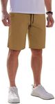 COOFANDY Men Casual Cotton Shorts Lightweight Work Shorts Elastic Waist Athletic Cargo Shorts