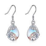 YFN Dog Earrings 925 Sterling Silver Teardrop Moonstone Animal Dog Earrings Dog Jewelry Gifts for Women Girls Pet Lover