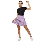 KLART Short Skirt for Women|Pleated Mini Skirt|Tennis Skater with Attached Lycra Shorts Lilac