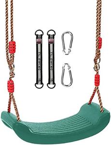 Plastic Swing Seat Set for Kids Children，Topind Child Non Slip Swings Chair with Tree Hanging Straps Hooks 78.74in(200cm) Adjustable Rope for Backyard Outdoor Indoor Playground (Green)