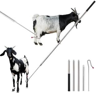 Goat Catcher Leg Hook, Leg Sheep Crook Stainless Steel Sheep Hook Catcher Combinable Lengths 44"48"59"63"75" Poultry Leg Trap Hook Pole, Must-Have for Farms and Breeding Farms Grabber Capture Tool