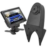 Dolphin Automotive Black Van Rear Roof Mounted Reversing Parking Camera - Generic Universal Overhang Fitting (Black Camera With 7" Dash Monitor)