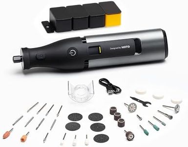 HOTO 12V Cordless Rotary Tool Kit with Brushless Motor, Engraving Pen for All Materials, Infinitely Variable Speed 35000RPM, LED Light, 3000mAh, 37 Rotary Tool Accessories for Engraving, Polishing&Diy