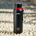 Cello Duro Kent Thermosteel Flask with DTP Coating, 550ml, Black | 24 Hours Hot and Cold Stainless Steel Bottle | Flask for Tea Coffee | Ideal for Office, Gym, Home, Hiking, Trekking, Travel Bottle