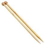 Coopay Bamboo Knitting Needles 10.0mm x 35cm, Warm Wooden Knitting Needles for Arthritic Hands, Knitting Pins Beginners Professional Knitters, Long Needles for Jumpers Blankets Large Projects