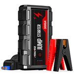 FEIKFEIZ Car Jump Starter, 3000A Peak 24800mAh 12V Car Battery Starter(Up to All Gas, 9.0L Diesel Engine), with USB Quick Charge 3.0,LED Light,with Forced Jump Start Button.