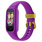 BIGGERFIVE Vigor 2 L Kids Fitness Tracker Watch for Girls Ages 5-15, IP68 Waterproof, Activity Tracker, Pedometer, Heart Rate Sleep Monitor, Calorie Step Counter Watch, Purple