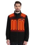 Venustas Men's Heated Jacket, Fleece with Battery Pack 7.4V, Premium Zippers
