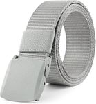 ZORO Men's Nylon Fabric Belt for Men, Plastic Flap Buckle, fits on upto 40 inches waist size (Grey, 1)