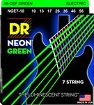 DR Strings NEON Hi-Def Green Coated Medium 7-String Electric Guitar Strings (10-56) Neon Green