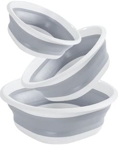 Multipurpose Foldable Collapsible Washbasin Lightweight Portable Basin, Collapsible Basin for Camping Sink and RV Sinks (Set of 3, S,M,L)