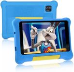 Ainmel Kids Tablet 7 Inch, Android 13 With 5GB RAM+32GB ROM (128GB Expandable), Parental Control, Pre-Installed Software, Dual Camera, Learning Device With Proof Case (Blue)