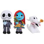 Disney Tim Burton’s Nightmare Before Christmas Small Plushie 3-Piece Set, Officially Licensed Kids Toys for Ages 3 Up, Basket Stuffers and Small Gifts