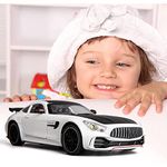 JABA'S Metal Model Alloy Die Cast Car Toy 1:32 Scale | Mercedes Benz AMG GTR Luxury Car | Model Pull Back Vehicle with Openable Door Sound & Light for Kids | Unbreakable car toy for kids (Mercedes Benz AMG GTR) (Amg Gt red & yellow)