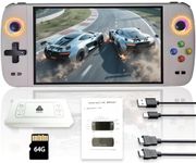 New M27 Handheld Game Console,Built-in 64G with 20000 games,Linux System,7-inch big IPS Screen,Portable Pocket Mini Arcade,HD Output (Gray,64G)