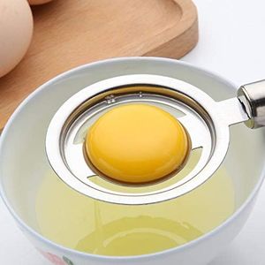 Funnty 2PCS Stainless Steel Egg Yolk Filter DIY Kitchen Tools Egg Yolk and Protein Separator, Long Handle 20.5cm (8.07in) and Short Handle 13cm (5.12in)