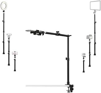Overhead Phone Stand, Multi-Purpose Desktop Video Mount Holder Compatible with iPhone Samsung Smartphone Cameras Webcams Light Panels, for Nail Art, Baking, Crafting, Ceramics, Makeup, Online Course