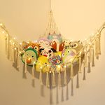 Toy Hammock For Stuffed Animals Storage Teddy Hammock Macrame Boho Teddy Bear Storage Hammock Plush Toy Storage Net Soft Toy Net Hammock For Teddies Corner Hanging Toy Storage Holder For Kids Room