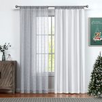 White Full Blackout Window Curtain Liner Panels Rod Pocket Bedroom Hang with 10 Hooks Microfiber Thermal Coating Room Window Treatment Sets 2 Panels (W48 x L81 x2 inches, White)