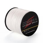 Dorisea Extreme Braid 100% Pe White Braided Fishing Line 109Yards-2187Yards 6-550Lb Test Fishing Wire Fishing String Incredible Superline Zero Stretch (300m/328Yards 30lb/0.26mm)