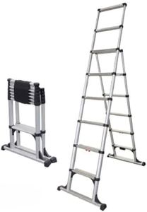 Telesteps 12ES OSHA Compliant 12 ft Reach Professional Wide Step Telescoping A-Frame Ladder