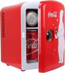 Mini Fridge For Bedrooms 4L Small Fridge 6 Can Table Top Fridge Quiet Mini Fridges For Skincare Office Food Drinks Kids Home Car & Travel 12v Portable Cooler Warmer Refrigerator by Coca-Cola, PB Red