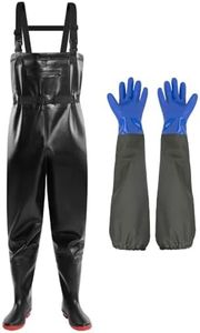 Aikelai Chest Waders for Men Waterproof Fly Fishing Waders with Long Rubber Gloves , Insulated Duck Hunting Waders, Balck, 11
