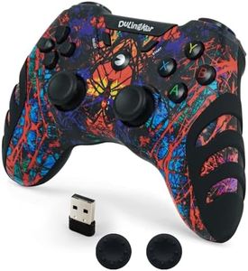 DuLingKer Controller PC Wireless, Controller PS3 PC Joystick con Doppia Vibrazione, Wireless 2,4G Gaming Gamepad per PC Windows 11 10 8 7, PS3, Android Smart TV, TV Box, Steam, Raspberry Pi